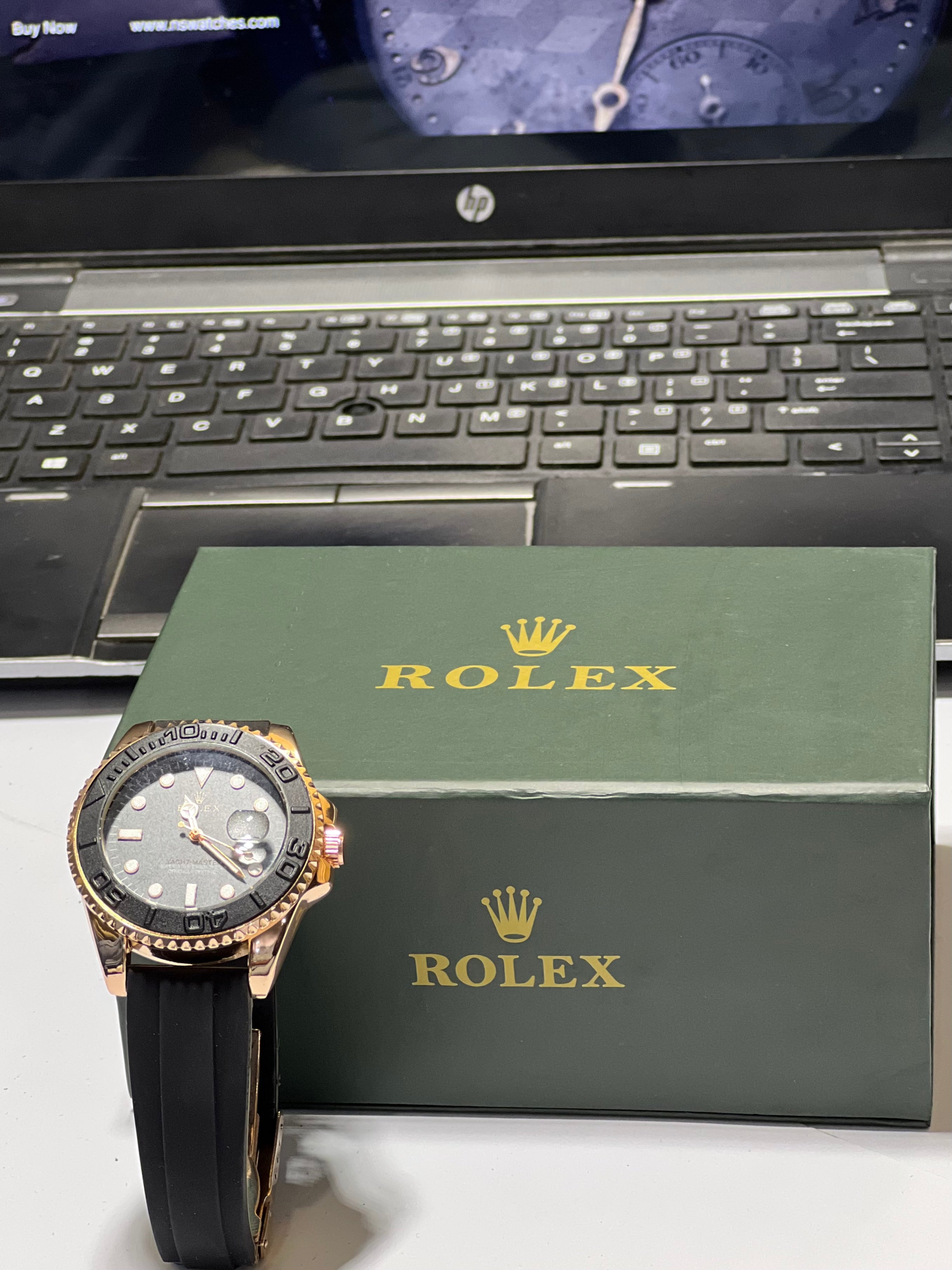 Luxury Black & Gold Timepiece – Rolex-Inspired Edition