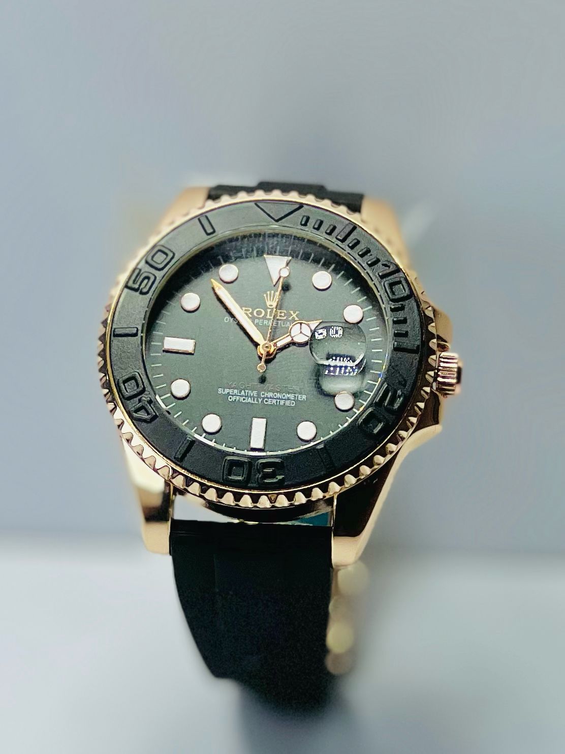 Luxury Black & Gold Timepiece – Rolex-Inspired Edition