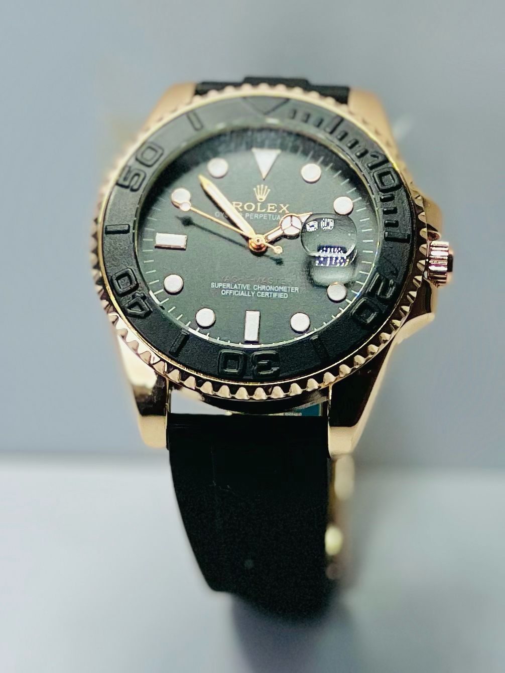 Luxury Black & Gold Timepiece – Rolex-Inspired Edition